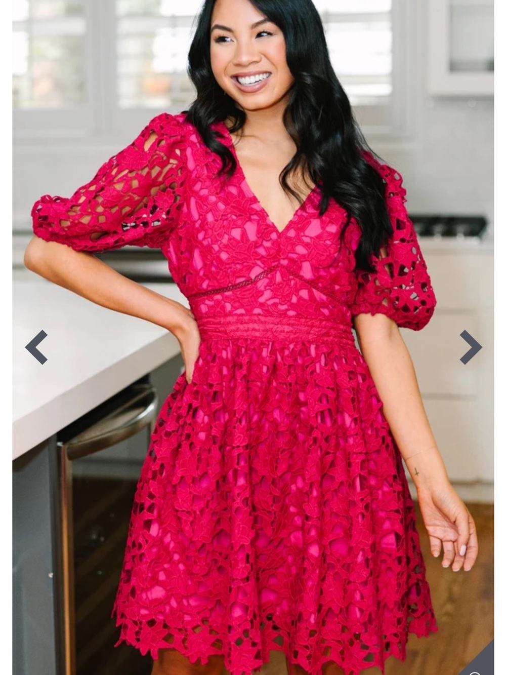 Take Confidence Deep Fuchsia Pink Lace Dress